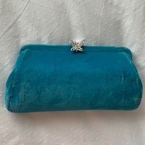 Vintage velvet clutch- coin purse attached.